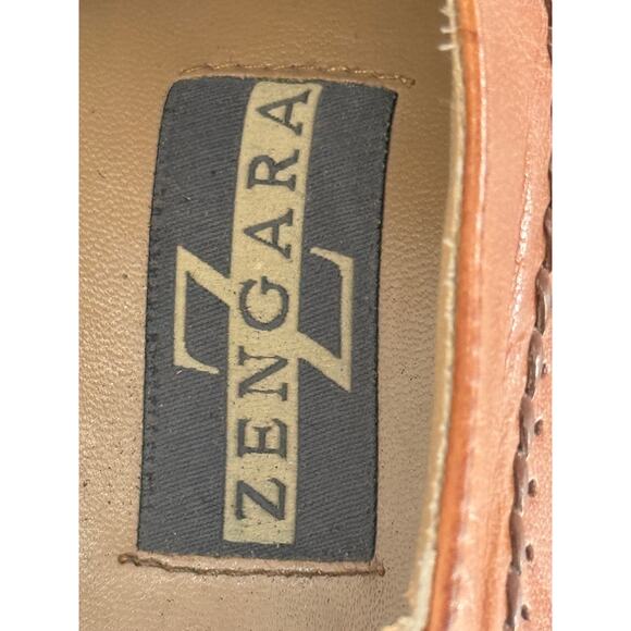 Zengara Mens Leather Dress Shoes Brown Square Toe Lace Up Oxfords Size 10.5B main image 7